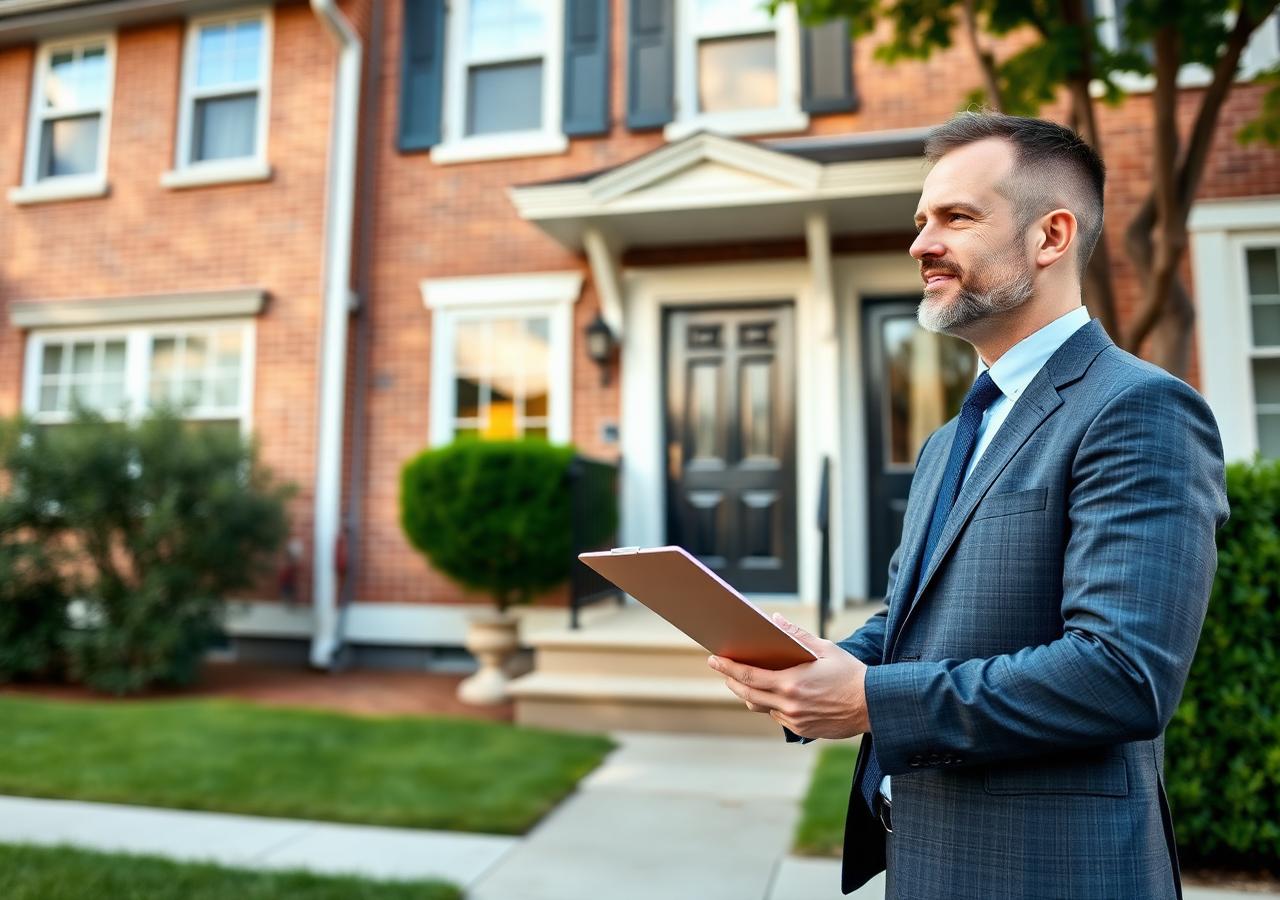 A Green Lotus property manager in the office reviewing a residential property file